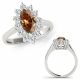 Champagne Diamond Fancy Marquise Engagement Color Ring 14K Gold