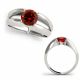1 Carat Red Diamond Classically styled Split Shank Solitaire Ring 14K Gold