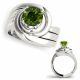 Green Diamond Double Prong Engagement Solitaire Ring 14K Gold