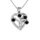 Black AAA Diamond Tree Heart Necklace Chain 14K Gold