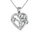 G-H I1 Diamond Tree Heart Necklace 18 Inch Chain 14K Gold