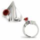 Red Diamond Gorgeous V-Shape Cut Claw Set wedding Ring 14K Gold