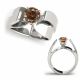Champagne Diamond Lovely Classy Heart Shape Designer Ring 14K Gold