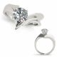 G-H Diamond Lovely V-Corner Marriage Anniversary Ring 14K Gold