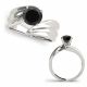 Black Diamond Designer Swirl Split Shank Wedding Ring 14K Gold
