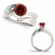 Red Diamond Designer Swirl Split Shank Wedding Ring 14K Gold