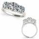2.25 Carat G-H Diamond Simple 3 Stone Round Wedding Ring 14K Gold