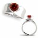 Red Diamond Anniversary Lovely Styled Solitaire Ring 14K Gold