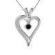Black AAA Diamond Heart Love Pendant Chain 14K Gold
