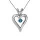 Blue I1 Diamond Heart Love Pendant Chain 14K Gold