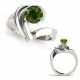 Green Diamond Unique Heart Shape Ladies Engagement Ring 14K Gold