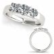 G-H Diamond Simple 3 Stone Round Band Wedding Ring 14K Gold