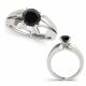 Black Diamond Antique Classically Styled Anniversary Ring 14K Gold