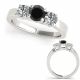 Black Diamond Classically Style Solitaire Ladies Ring 14K Gold