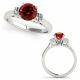 Red Diamond Beautiful Classic Set Marriage Promise Ring 14K Gold