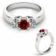 Red Diamond Antique Vintage Solitaire Promise Ring 14K Gold
