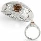 1 Carat Champagne Real Diamond  Designer Antique Anniversary Bridal Ring 14K Gold
