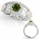 1 Carat Green Real Diamond  Designer Antique Anniversary Bridal Ring 14K Gold