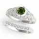 0.5 Carat Green Real Diamond Classy Styled Antique Engagement Ring Band 14K Gold