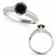 Black Diamond Designer Lovely Classy Side Prong set Ring 14K Gold