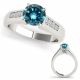 Blue Diamond Beautiful Design Cathedral Engagement Ring 14K Gold