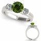 Green Diamond Bridal Simple Marriage Promise Ladies Ring 14K Gold
