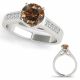 Champagne Diamond Precious Solitaire Engagement Promise Ring 14K Gold