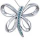 Blue I1 Diamond Butterfly Necklace Chain 14K Gold