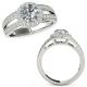 1.5 Carat G-H Real Diamond Fancy Channel Halo Engagement Ring Set 14K Gold