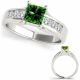 0.75 Carat Green Diamond Antique Single Row Promise Wedding Ring 14K Gold