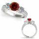 Red Diamond Classically Styled Solitaire Anniversary Ring 14K Gold