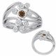 0.5 Carat Champagne Diamond Antique Multi-Row Fashion Marriage Ring 14K Gold