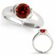 Red Diamond Tiffany Style Solitaire Marriage Ring 14K Gold