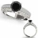 Black Real Diamond Classically Styled Anniversary Ring Band 14K Gold