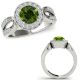1.25 Carat Green Real Diamond Fancy Halo Design Engagement Womens Ring 14K Gold