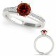 1 Carat Red Diamond Lovely Round Solitaire Engagement Ring 14K Gold