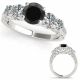 2 Carat Black Diamond Antique And Precious Bridal Promise Ring 14K Gold