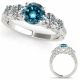 2 Carat Blue Diamond Antique And Precious Bridal Promise Ring 14K Gold