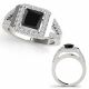 1.75 Carat Black Diamond Princess Square Split Shank Engagement Ring 14K Gold