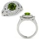 1.75 Carat Green Real Diamond Beautiful Curve Double Halo Wedding Ring 14K Gold