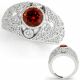 1.5 Carat Red Real Diamond Vintage Style Precious Engagement Ring 14K Gold