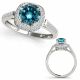 Blue Diamond Beautiful Princess Color Engagement Ring 14K Gold