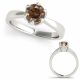 0.75 Carat Champagne Diamond Classy Crossover Round Engagement Ring 14K Gold