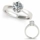 0.75 Carat G-H Diamond Classy Crossover Round Engagement Ring 14K Gold
