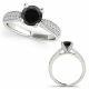 1.25 Carat Black Diamond Precious Classically styled Channel Ring 14K Gold