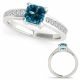 1 Carat Blue Diamond Lovely Classy Square Diamond Promise Ring 14K Gold