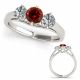 Red Diamond Lovely Classy Stone Channel Wedding Ring 14K Gold