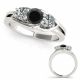 1 Carat Black Diamond Modern Designer Solitaire Ladies Ring 14K Gold