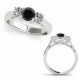 Black Diamond Classic Stylish Solitaire Marriage Ring 14K Gold