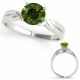 Green Real Diamond Infinity Solitaire Engagement Ladies Ring 14K Gold